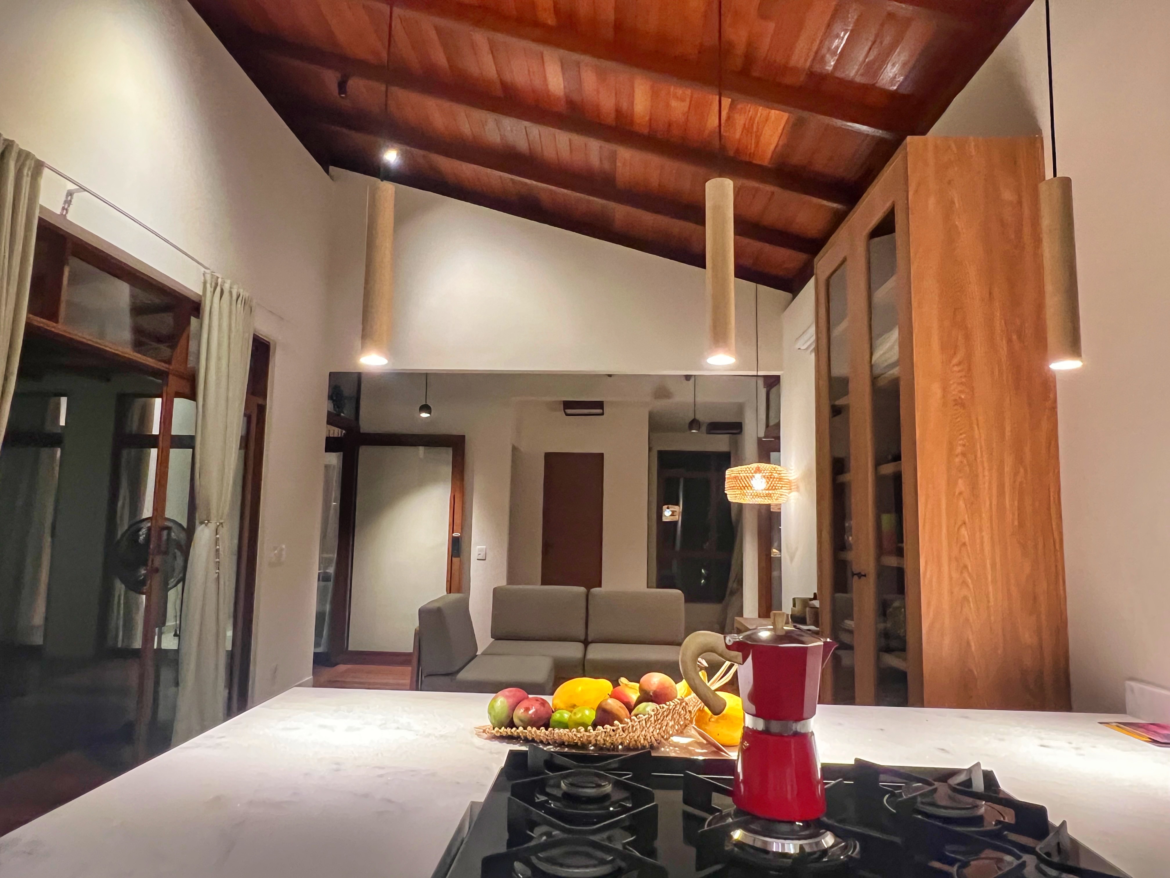 Modern kitchen and living area